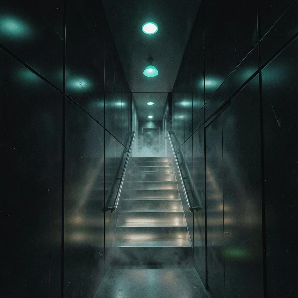 Staircase leading upward inside the HIP IP Tower